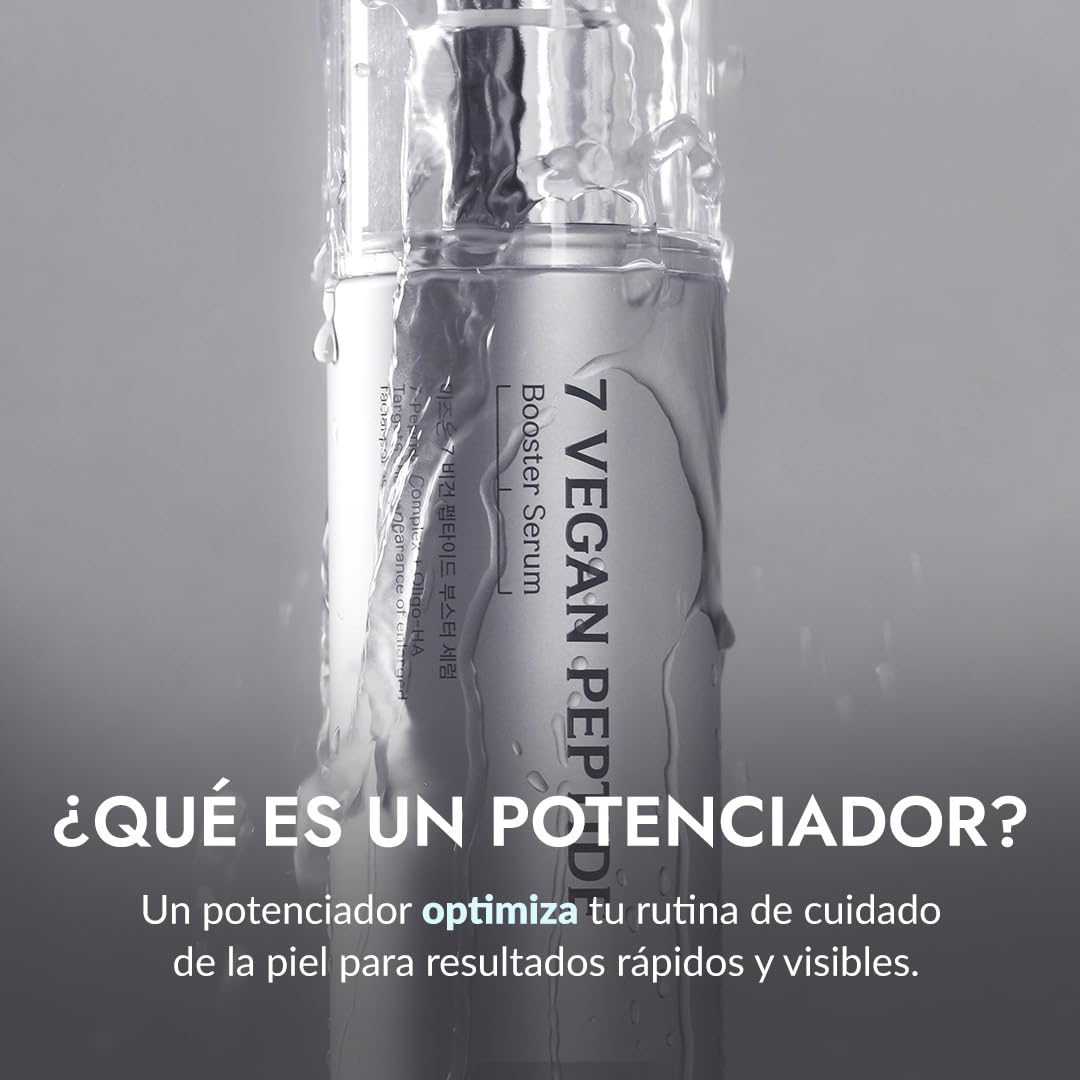 SÉRUM POTENCIADOR CON 7 PÉPTIDOS 150ML – Booster Serum, Brillo Instantáneo Glass Skin, Refinamiento de Poros, Hidratación Duradera, Skincare Vegano Coreano