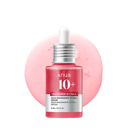 ANUA Niacinamide 10 + TXA 4 Serum, Hyaluronic Acid, Tranexamic acid, Vitamin B12, Facial Serum for Glass Skin, Clarifying, Radiant Complexion with Natural Color, Korean Skin Care (30ml /1.01 fl.oz)