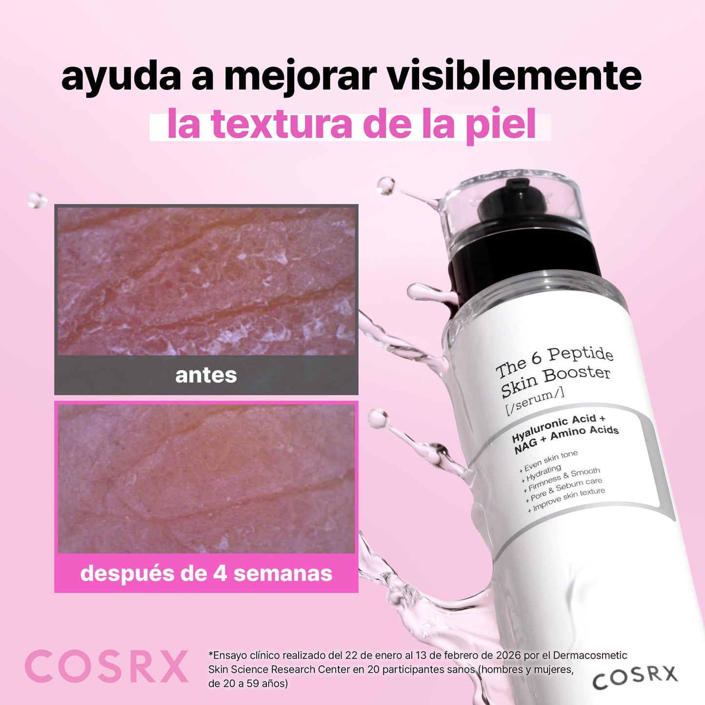 COSRX Tónico Sérum de 6X Peptidos Collagen Booster, Niacinamida y Ácido Hialurónico, Esencia Facial Potenciadora de Renovación Cutánea, para Todo Tipo de Piel, Libre de Parabenos, Korean Skincare