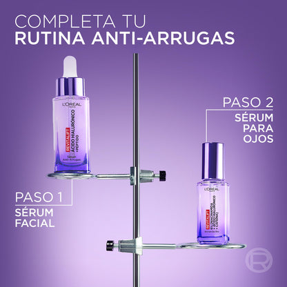 L'Oréal Paris Revitalift Filler Sérum Antiarrugas con Ácido Hialurónico, Péptidos. Nº1 del Mundo. Hidratación Duradera y Profunda. Ilumina y Rellena en 1H. Inspirado en Cosmética Coreana, 30ml