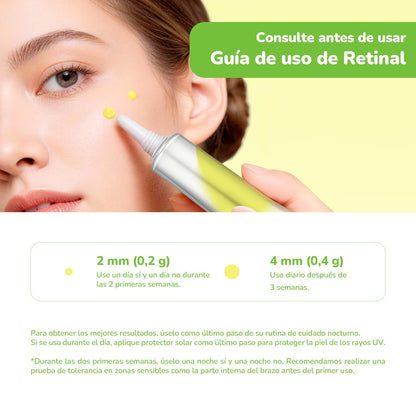 Sérum de Retinol con Retinal Booster, Niacinamida, Pantenol y Péptidos – Skin Care Antimanchas y Antiarrugas, Ayuda a Mejorar la Apariencia de Poros y Ojeras,15ml