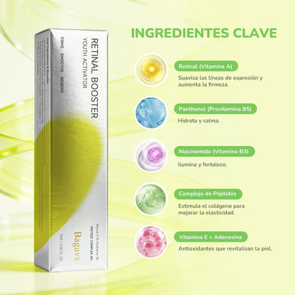 Sérum de Retinol con Retinal Booster, Niacinamida, Pantenol y Péptidos – Skin Care Antimanchas y Antiarrugas, Ayuda a Mejorar la Apariencia de Poros y Ojeras,15ml