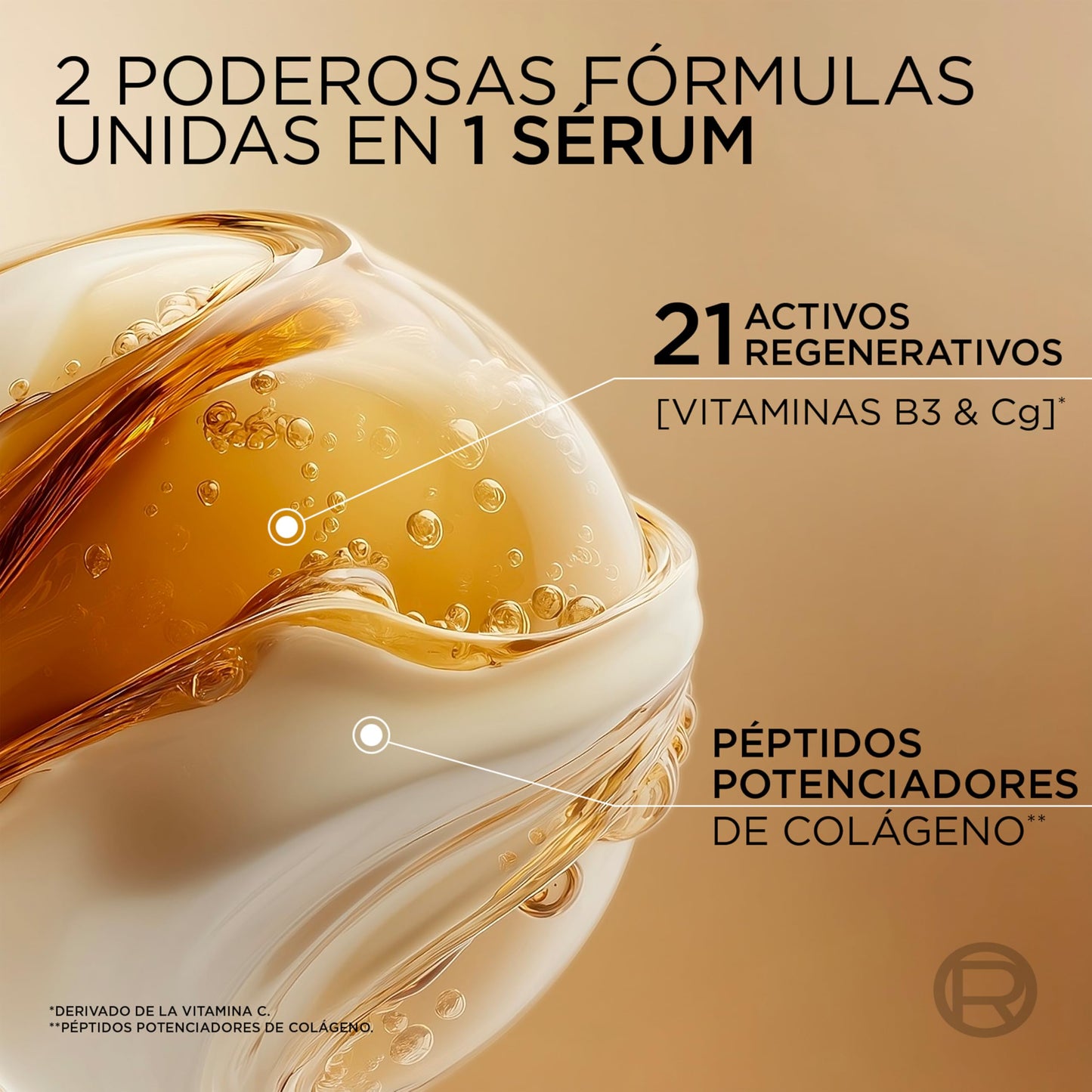 L'Oréal Paris Age Perfect Sérum Le Duo Antiarrugas, Rejuvenecedor e Hidratante, Para Todo Tipo De Piel. Con Péptidos de Colágeno con Vitaminas B3 y C*. inspirado en Cosmética Coreana, 30 ml