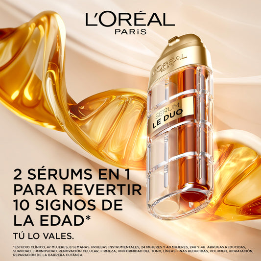L'Oréal Paris Age Perfect Sérum Le Duo Antiarrugas, Rejuvenecedor e Hidratante, Para Todo Tipo De Piel. Con Péptidos de Colágeno con Vitaminas B3 y C*. inspirado en Cosmética Coreana, 30 ml