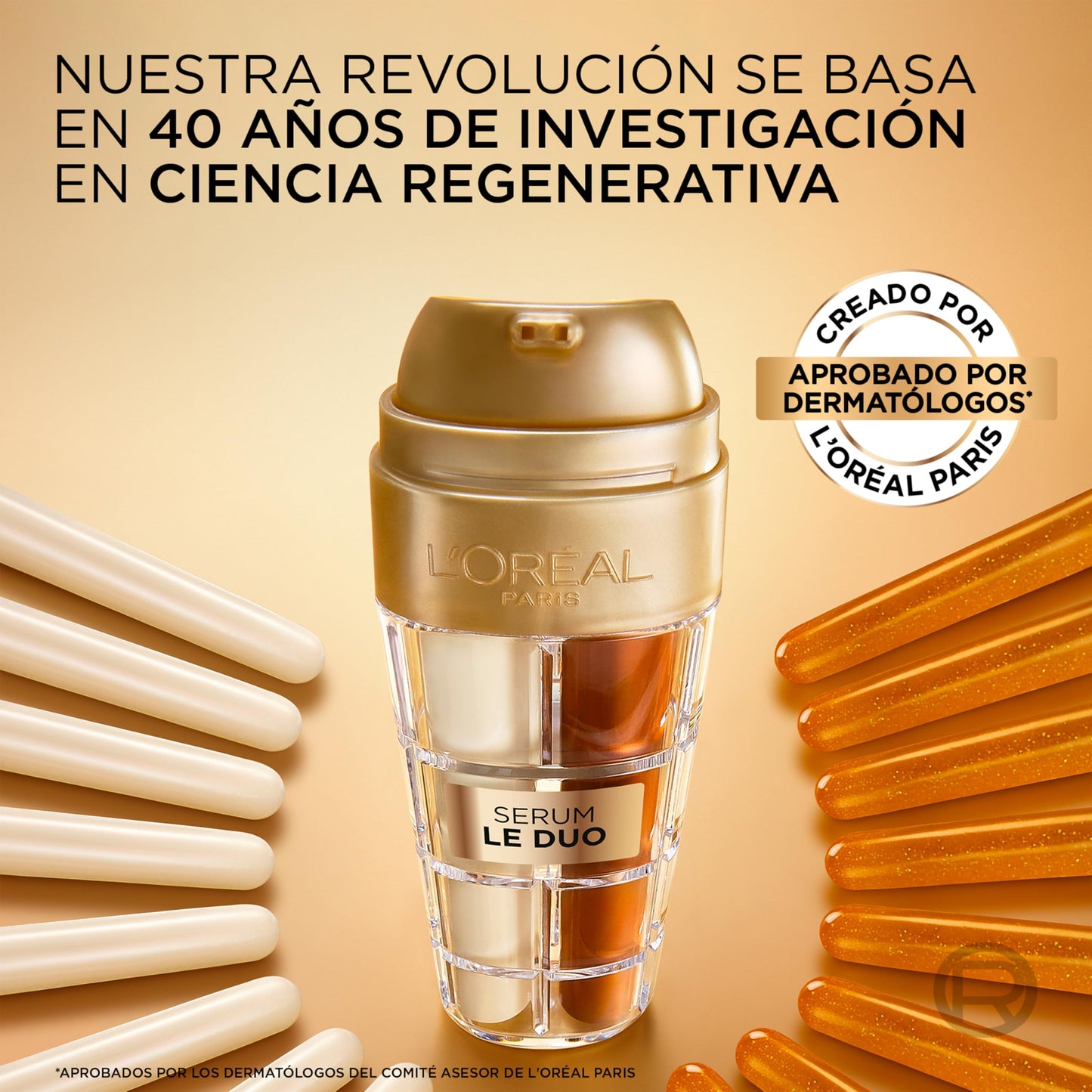 L'Oréal Paris Age Perfect Sérum Le Duo Antiarrugas, Rejuvenecedor e Hidratante, Para Todo Tipo De Piel. Con Péptidos de Colágeno con Vitaminas B3 y C*. inspirado en Cosmética Coreana, 30 ml