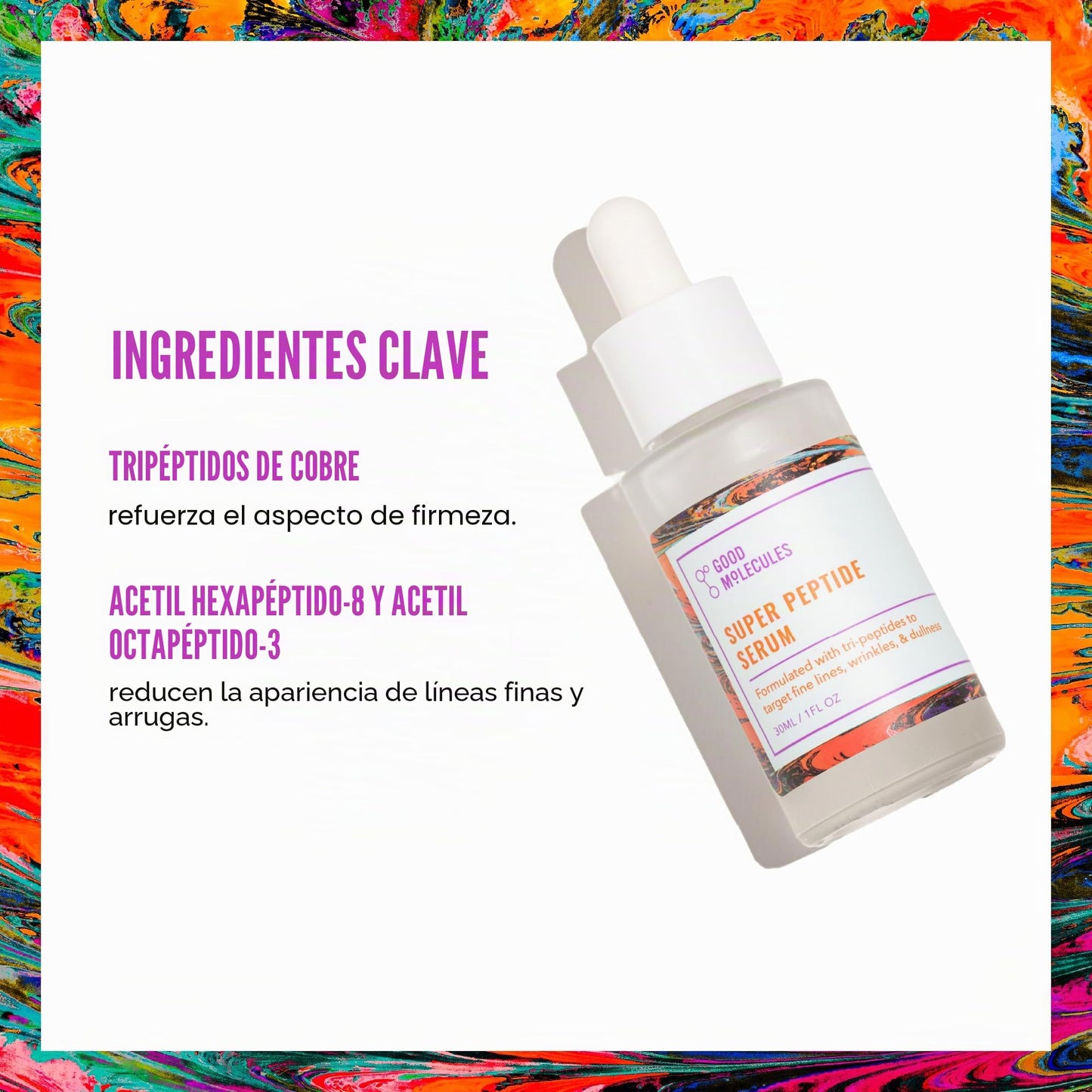 Good Molecules Super Peptide Serum - Suero facial antienvejecimiento con péptidos y tripéptidos de cobre para rellenar y reafirmar - Cuidado de la piel a base de agua para la cara